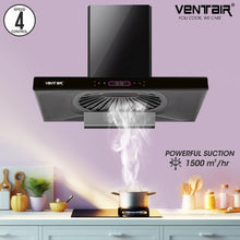 Load image into Gallery viewer, Silencia Silent Autoclean Chimney ((Motion + Touch, 90cm, 4 Speed Controls, 1500 m3/hr)