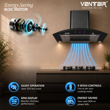 Load image into Gallery viewer, Speed 5G BLDC 90 Voice Enabled Silent Smart Autoclean Chimney (90 cm, 9 Speed Controls, BLDC Technology, 1890 m3/hr)