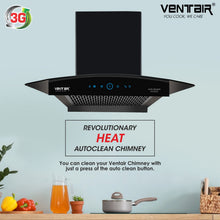 Load image into Gallery viewer, Auto Queen Auto Clean Chimney (Motion Sensor, 60cm, 1200 m3h, 11° Filterless)