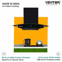 Load image into Gallery viewer, Auto Queen Auto Clean Chimney (Motion Sensor, 60cm, 1200 m3h, 11° Filterless)