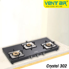 Load image into Gallery viewer, Crystal 302- 3 Burner Glass Gas Stove
