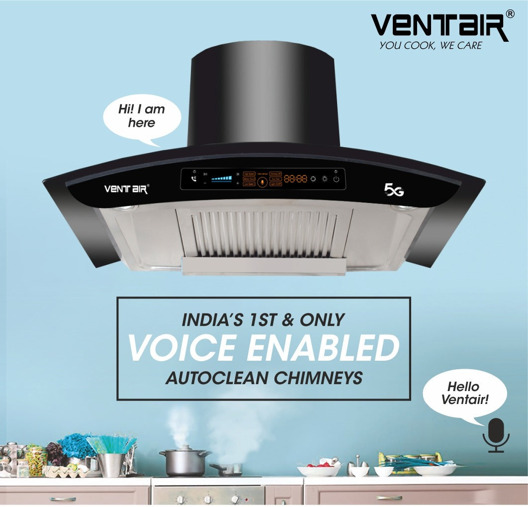 Ventair Voice Enabled Auto Clean Chimneys 1st Time in India