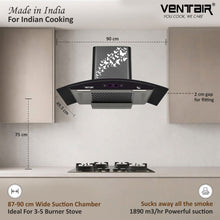 Load image into Gallery viewer, Velocity 5G BLDC Voice Enabled Silent Smart Autoclean Chimney (90 cm, 9 Speed Controls, BLDC Technology, 1890 m3/hr)
