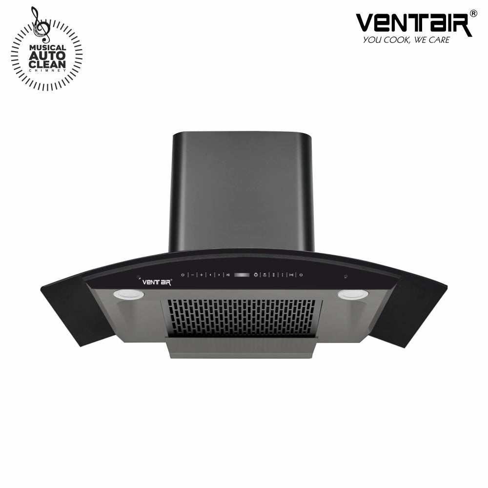 Simphony 90 Musical Smart Auto Clean Chimney (90cm, 1500 m3h, Radio and Bluetooth, Filterless)