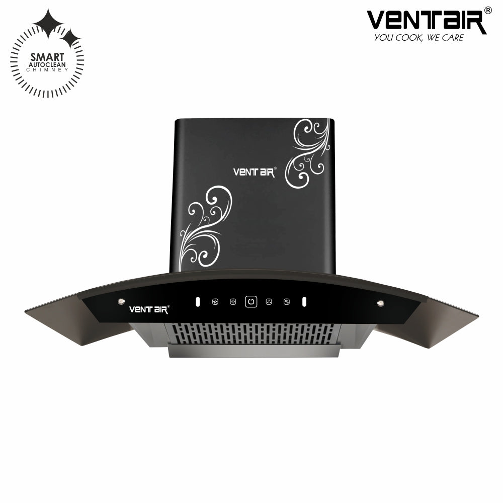 Titanium 90 Smart Auto Clean Chimney (Motion Sensor, 90cm, 1400 m3h, 11° Filterless Technology)