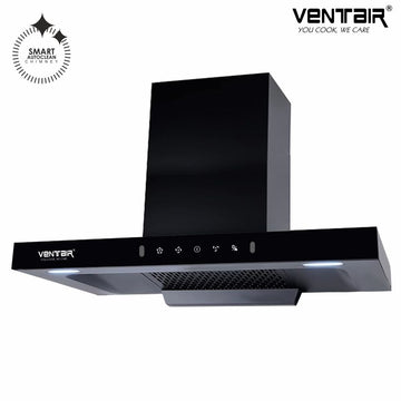 Black Gold Smart Auto Clean Chimney (Motion + Touch, 90cm, 1400 m3h, 11° Filterless Technology)