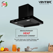 Load image into Gallery viewer, Auto King Auto Clean Chimney (T Shape, Motion Sensor, 60cm, 1200 m3h, 11° Filterless)
