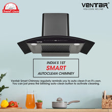 Load image into Gallery viewer, Simphony 90 Musical Smart Auto Clean Chimney (90cm, 1500 m3h, Radio and Bluetooth, Filterless)
