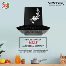 Load image into Gallery viewer, Pluto Dlx 60 Auto Clean Chimney (Motion Sensor, 60 cm, 1200 m3h, 11° Filterless Technology)
