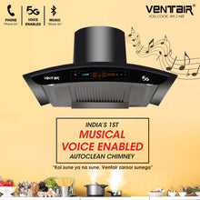 Load image into Gallery viewer, Bharat 5G Music 90 - Voice Enabled Smart Auto Clean Chimney (In-built Bluetooth, 90cm, 1500 m3h, 11° Baffle Filter)
