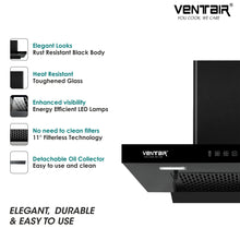 Load image into Gallery viewer, Auto King Auto Clean Chimney (T Shape, Motion Sensor, 60cm, 1200 m3h, 11° Filterless)
