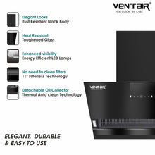 Load image into Gallery viewer, Gem 60 Smart Auto Clean Chimney (Motion Sensor, 60cm, 1400 m3h, Filterless)
