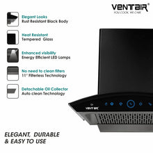 Load image into Gallery viewer, Pluto 60 Auto Clean Chimney (Motion Sensor, 60 cm, 1250 m3h, 11° Filterless Technology)
