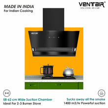 Load image into Gallery viewer, Gem 60 Smart Auto Clean Chimney (Motion Sensor, 60cm, 1400 m3h, Filterless)
