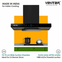 Load image into Gallery viewer, ARC 75 Auto Clean Chimney (Motion Sensor, 75cm, 1400 m3h, Filterless Technology)
