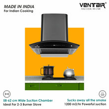 Load image into Gallery viewer, Simphony 60 Musical Smart Auto Clean Chimney (60cm, 1400 m3h, Radio and Bluetooth, Filterless)
