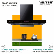Load image into Gallery viewer, Marvellous Auto Clean Chimney (Motion + Touch, 90cm, 1400 m3h, 11° Filterless Technology)
