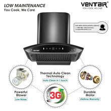 Load image into Gallery viewer, V8-60 DLX Smart Auto Clean Chimney (Motion Sensor, 60cm, 1200 m3h, 11° Baffle Filter)
