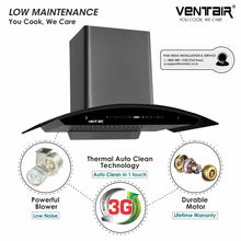 Load image into Gallery viewer, Simphony 90 Musical Smart Auto Clean Chimney (90cm, 1500 m3h, Radio and Bluetooth, Filterless)

