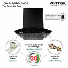 Load image into Gallery viewer, Pluto 60 Auto Clean Chimney (Motion Sensor, 60 cm, 1250 m3h, 11° Filterless Technology)
