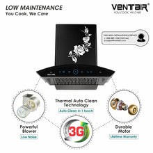 Load image into Gallery viewer, Pluto Dlx 60 Auto Clean Chimney (Motion Sensor, 60 cm, 1200 m3h, 11° Filterless Technology)
