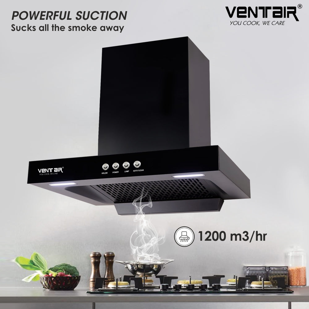 Ventair Fawn Autoclean Chimney (Push Button Control, 60cm,1200 m3h, 11°  Filterless)