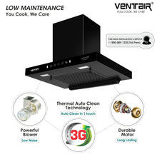 Load image into Gallery viewer, Auto King Auto Clean Chimney (T Shape, Motion Sensor, 60cm, 1200 m3h, 11° Filterless)
