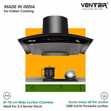 Load image into Gallery viewer, Bharat 5G Music 90 - Voice Enabled Smart Auto Clean Chimney (In-built Bluetooth, 90cm, 1600 m3h, 11° Baffle Filter)

