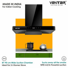 Load image into Gallery viewer, Emerald BK 90 BLDC Silent Smartclean Chimney (9 Speed Controls, BLDC Technology, 1890 m3/hr)
