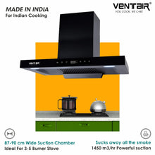 Load image into Gallery viewer, Peace BLDC Silent Smart Autoclean Chimney (9 Speed Controls, BLDC Technology, 1650 m3/hr)
