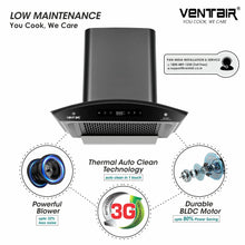 Load image into Gallery viewer, Quiet 60 BLDC Silent Smart Autoclean Chimney (60 cm, 9 Speed Controls, BLDC Technology, 1650 m3/hr)

