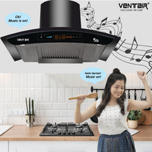 Load image into Gallery viewer, Bharat 5G Music 90 - Voice Enabled Smart Auto Clean Chimney (In-built Bluetooth, 90cm, 1500 m3h, 11° Baffle Filter)
