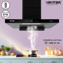 Load image into Gallery viewer, Gentle 90 BLDC Super Silent Smart Autoclean Chimney (90 cm, 9 Speed Controls, BLDC Technology, 1600 m3/hr)
