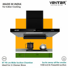 Load image into Gallery viewer, Gentle 90 BLDC Super Silent Smart Autoclean Chimney (90 cm, 9 Speed Controls, BLDC Technology, 1600 m3/hr)

