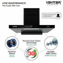 Load image into Gallery viewer, Gentle 90 BLDC Super Silent Smart Autoclean Chimney (90 cm, 9 Speed Controls, BLDC Technology, 1600 m3/hr)
