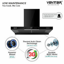 Load image into Gallery viewer, Double Gold BLDC Super Silent Smart Autoclean Chimney (90 cm, 9 Speed Controls, BLDC Technology, 1890 m3/hr)
