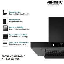 Load image into Gallery viewer, Tulip 70 Auto Clean Chimney (Motion Sensor, 70cm, 1250 m3h, Filterless Technology)
