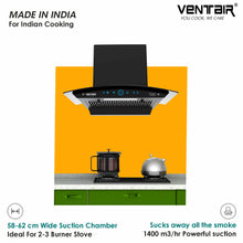 Load image into Gallery viewer, Cherry 60 Auto Clean Chimney (Motion Sensor, 60cm, 1400 m3h, Filterless Technology)
