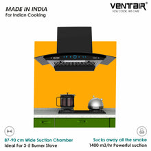 Load image into Gallery viewer, Cherry 90 Auto Clean Chimney (Motion Sensor, 90cm, 1400 m3h, Filterless Technology)
