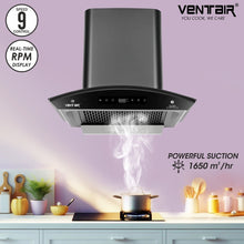 Load image into Gallery viewer, Quiet 60 BLDC Silent Smart Autoclean Chimney (60 cm, 9 Speed Controls, BLDC Technology, 1650 m3/hr)
