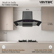 Load image into Gallery viewer, Speed 5G BLDC 90 Voice Enabled Silent Smart Autoclean Chimney (90 cm, 9 Speed Controls, BLDC Technology, 1890 m3/hr)
