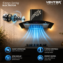 Load image into Gallery viewer, Velocity 5G BLDC Voice Enabled Silent Smart Autoclean Chimney (90 cm, 9 Speed Controls, BLDC Technology, 1890 m3/hr)
