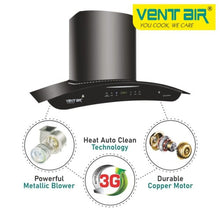 Load image into Gallery viewer, Galaxy Neo Steam Auto Clean Chimney (Feather Touch Control, 90cm,1400 m3h, 11° Baffle Filter)
