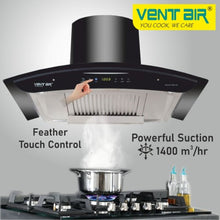Load image into Gallery viewer, Galaxy Neo Steam Auto Clean Chimney (Feather Touch Control, 90cm,1400 m3h, 11° Baffle Filter)
