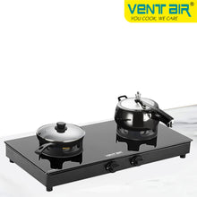 Load image into Gallery viewer, Aura 202- 2 Burner Glass Gas Stove
