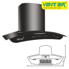 Load image into Gallery viewer, Galaxy Neo Steam Auto Clean Chimney (Feather Touch Control, 90cm,1400 m3h, 11° Baffle Filter)
