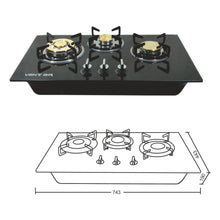 Load image into Gallery viewer, Tristar Glass Gas Hob (3 Burner) - Ventair 
