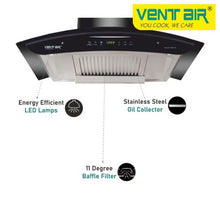 Load image into Gallery viewer, Galaxy Neo Steam Auto Clean Chimney (Feather Touch Control, 90cm,1400 m3h, 11° Baffle Filter)
