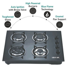 Load image into Gallery viewer, Lisban Glass Gas Hob (4 Burner)
