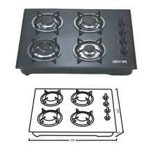 Load image into Gallery viewer, Lisban Glass Gas Hob (4 Burner)
